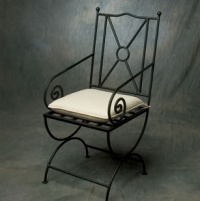Handcrafted chair in wrought iron
